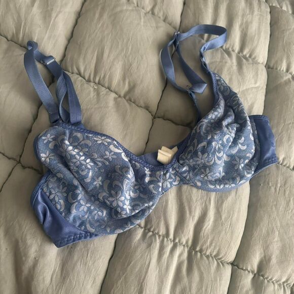 Vintage Blue Lace Bra 34B - Picture 1 of 3